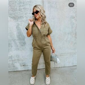 Bramwell Linen Smocked-Waist Jumpsuit